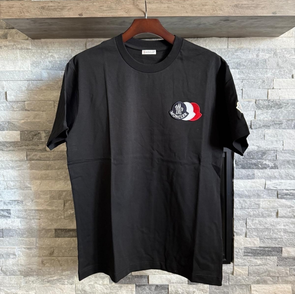 Moncler Black Double Logo Patch T-Shirt Size Small